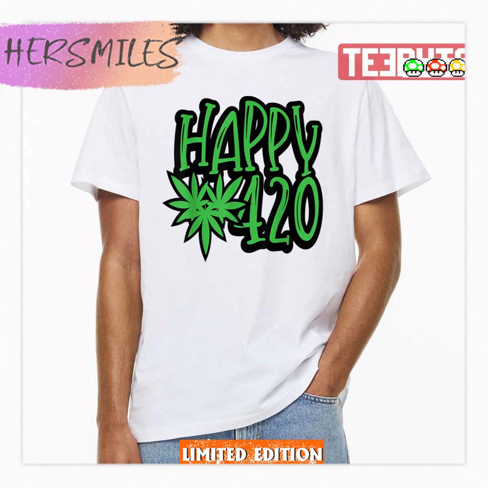 Green Colored Happy 420 Day Shirt