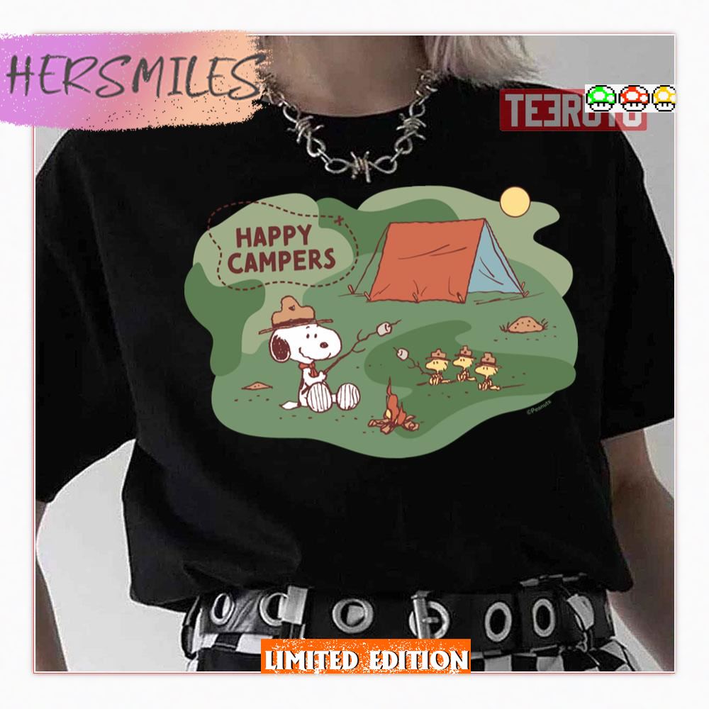 Happy Campers Peanuts Snoopy &amp Woodstock Shirt
