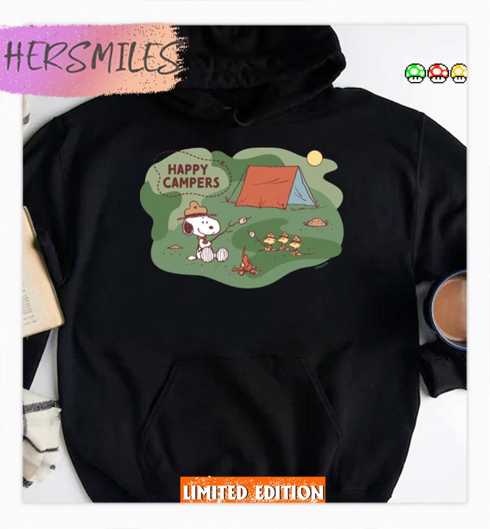 Happy Campers Peanuts Snoopy &amp Woodstock Shirt