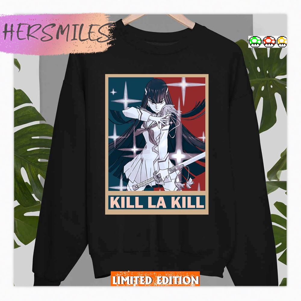 Hope Style Satsuki Kiryuin Kill La Kill Kiru Ra Kiru Vintage Vector Anime Design Shirt Hope Style Satsuki Kiryuin Kill La Kill Kiru Ra Kiru Vintage Vector Anime Design Shirt