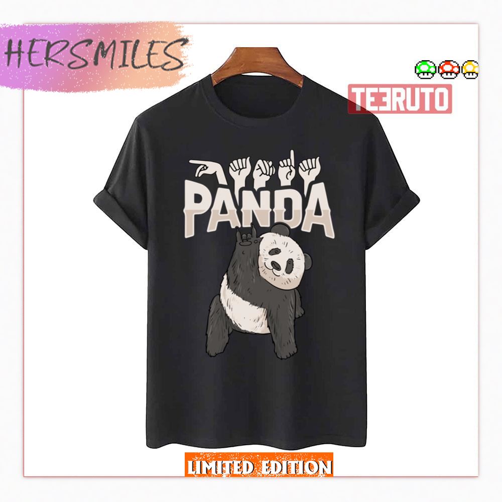 Ily Panda Asl Hand Gesture Deaf Hearing Loss Shirt
