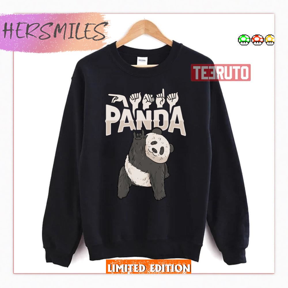 Ily Panda Asl Hand Gesture Deaf Hearing Loss Shirt Ily Panda Asl Hand Gesture Deaf Hearing Loss Shirt