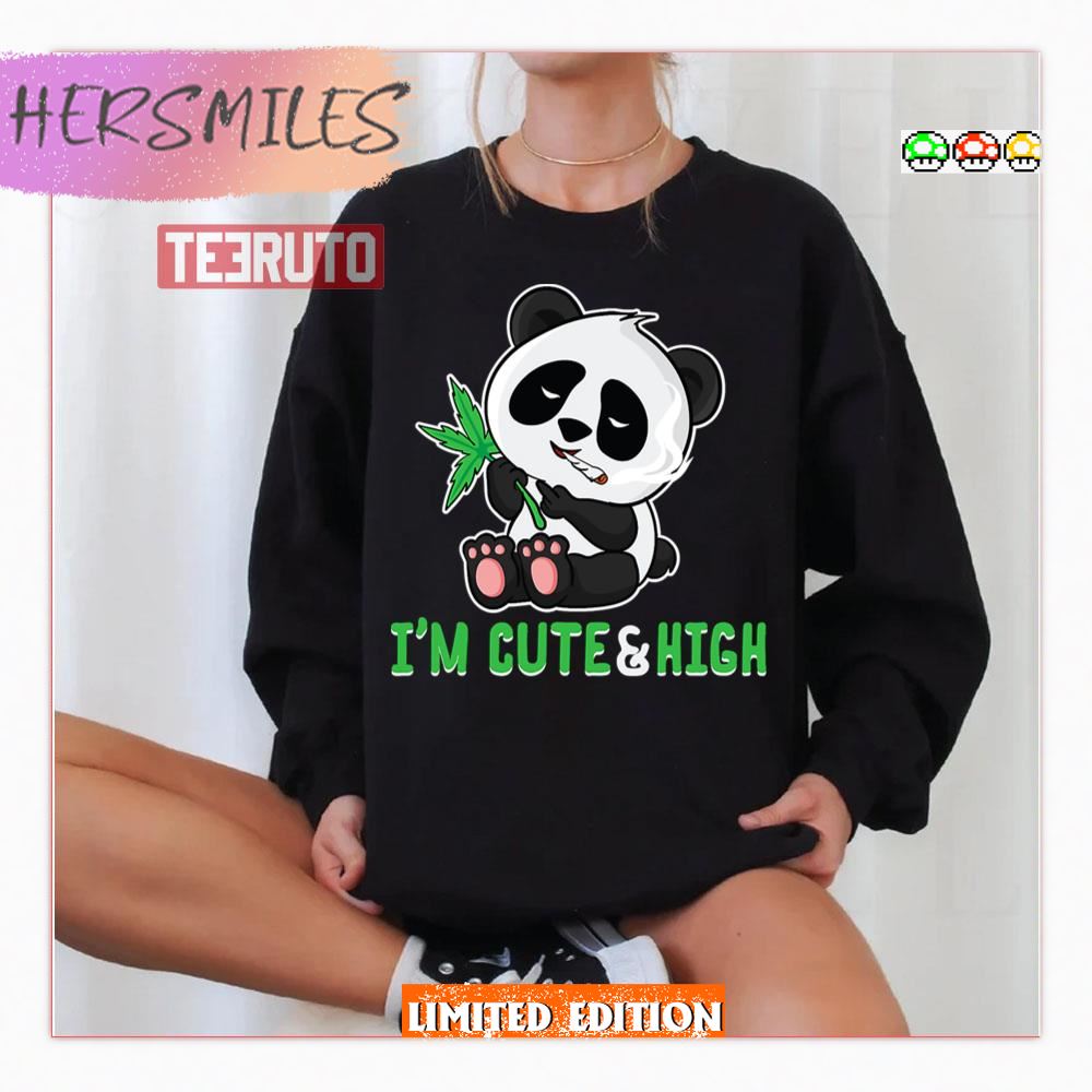 Panda Cannabis High Joke Panda Bear Shirt