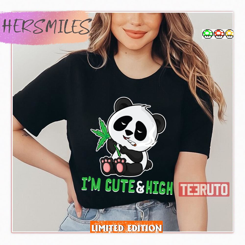 Panda Cannabis High Joke Panda Bear Shirt