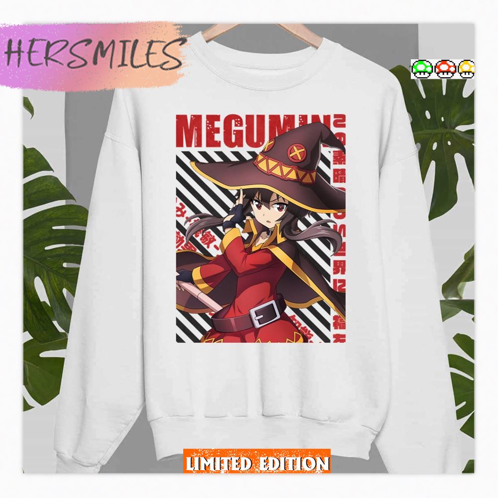 Shoulder-Length Dark Brown Hair Konosuba Megumin Female Charac Shirt Shoulder-Length Dark Brown Hair Konosuba Megumin Female Charac Shirt