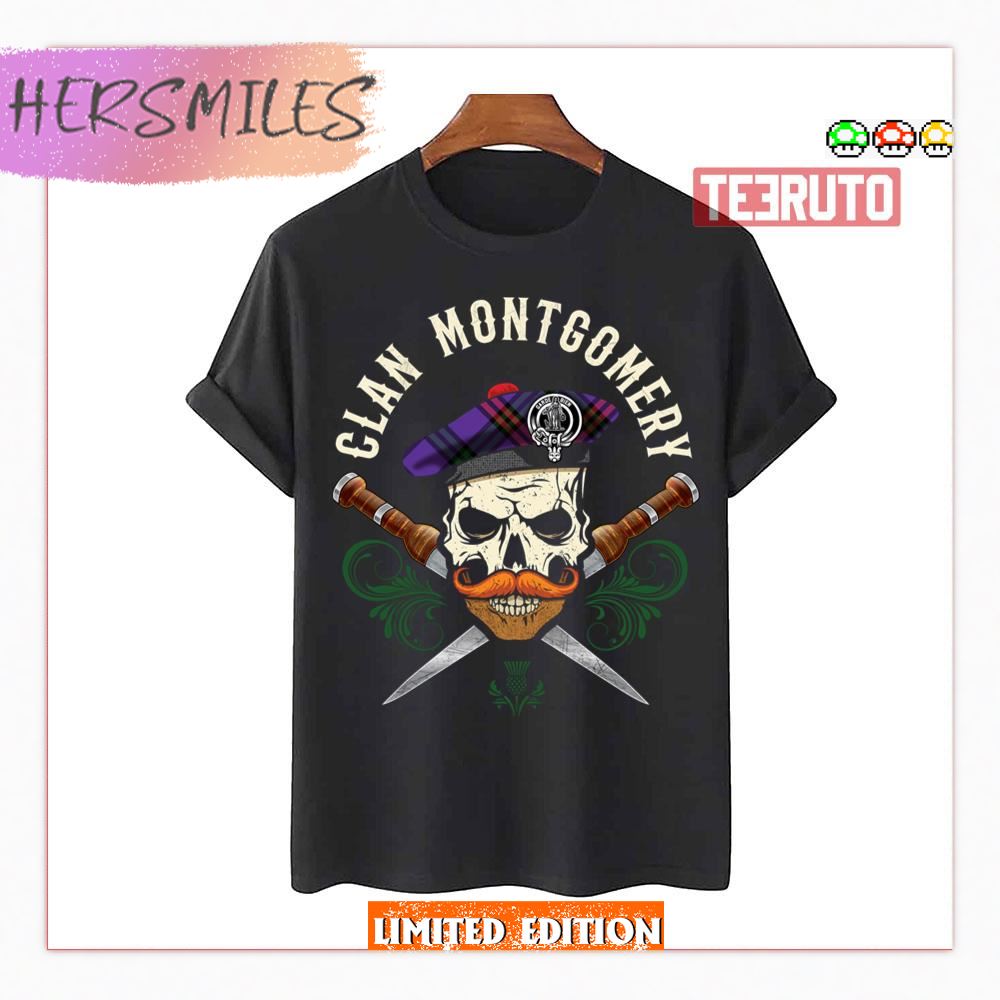 Skull Crest Badge Dirk Clan Montgomery Scottish Shirt