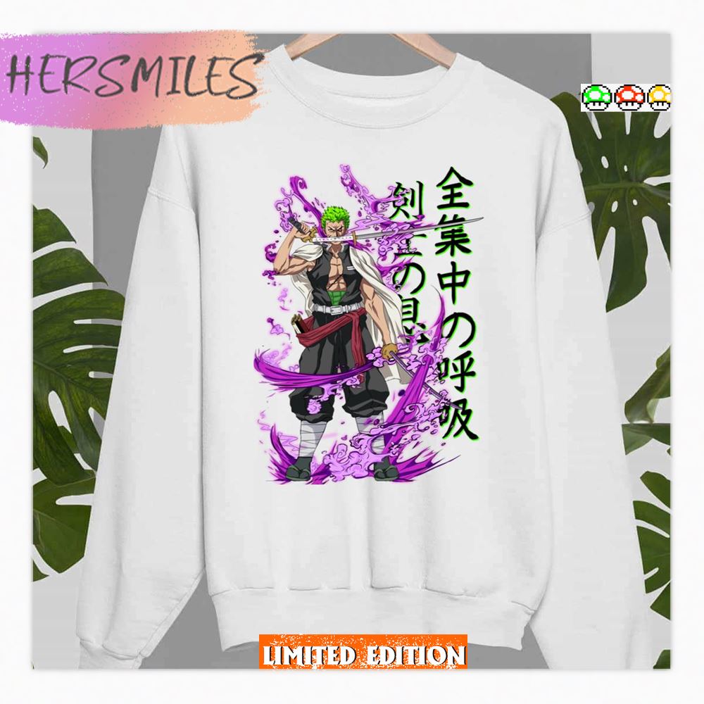 The 3 Sword's Demon Slayer Zoro One Piece Shirt The 3 Sword's Demon Slayer Zoro One Piece Shirt