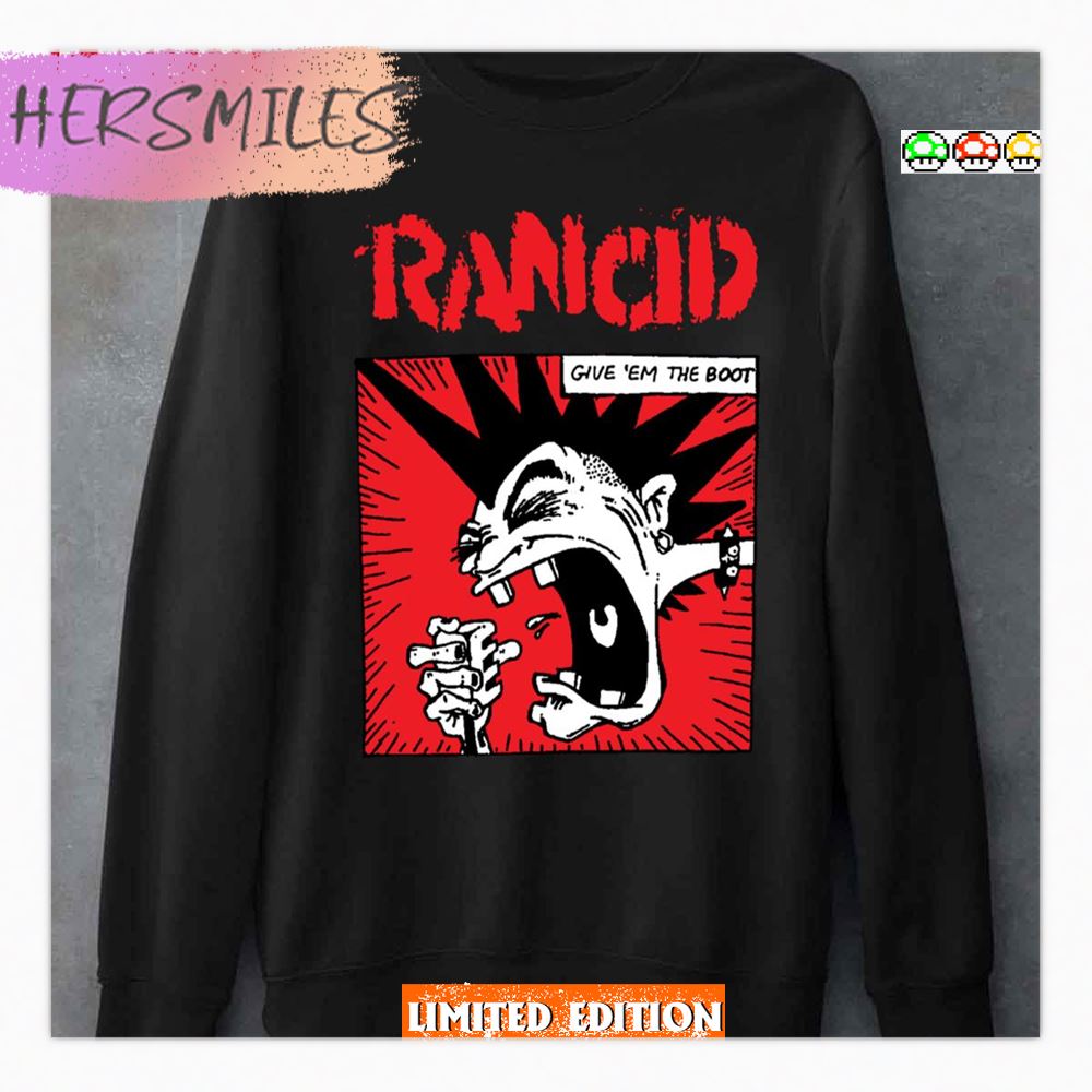 The Red Rancid Give 'em The Boot Art Shirt The Red Rancid Give 'em The Boot Art Shirt