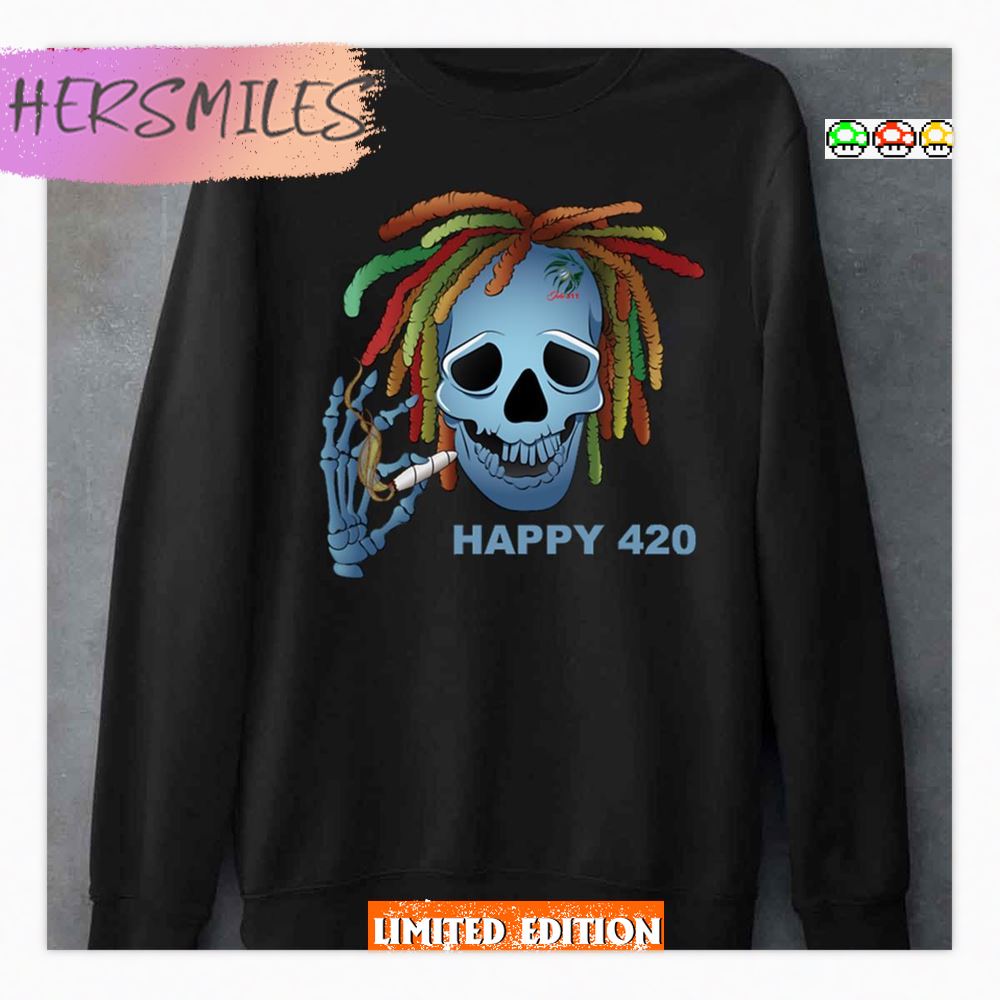 The Smoking Skull Happy 420 Shirt The Smoking Skull Happy 420 Shirt