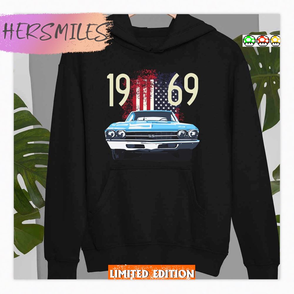 Us Flag 1969 Chevelle Car Shirt