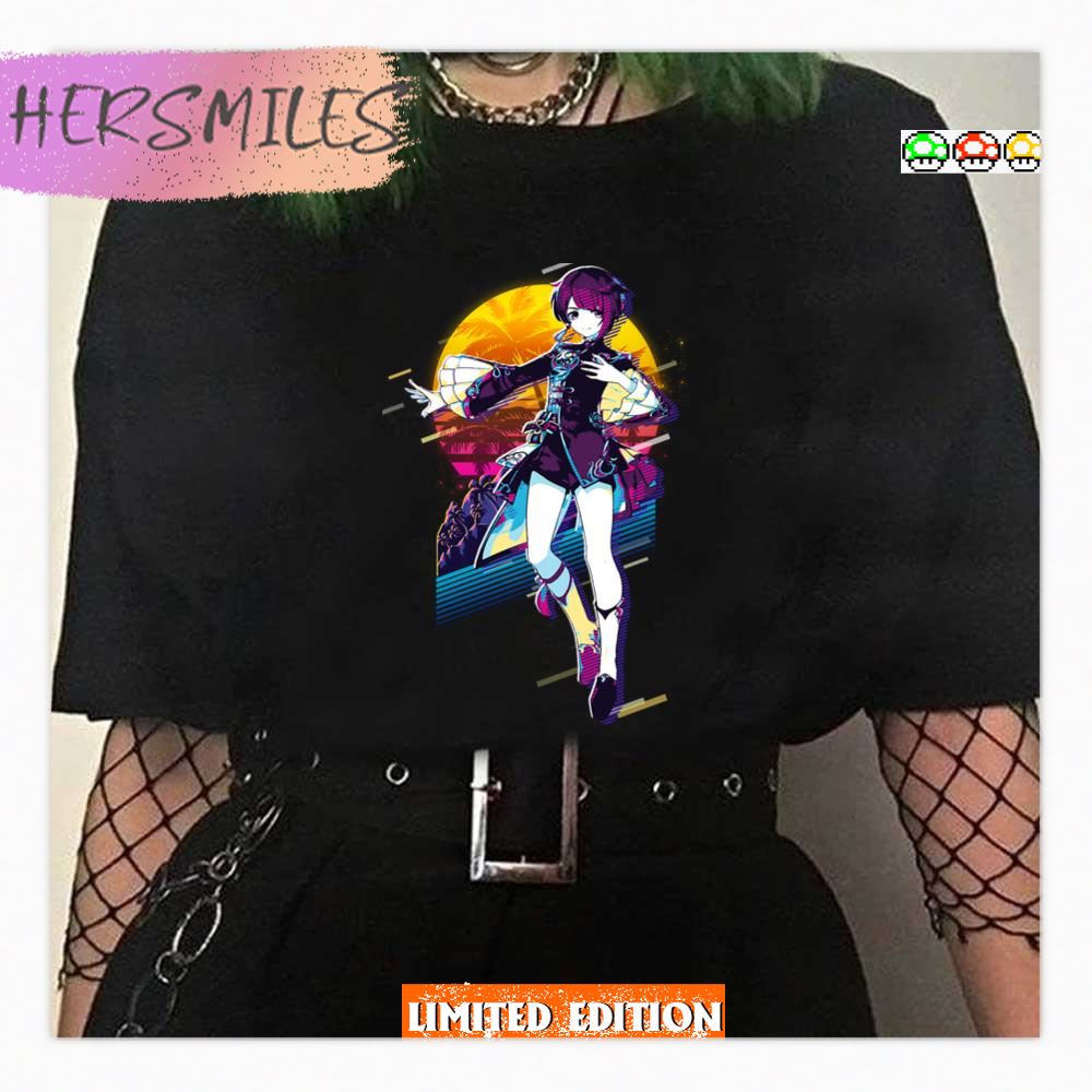 Xinqiu Genshin Impact 80s Retro Shirt Xinqiu Genshin Impact 80s Retro Shirt