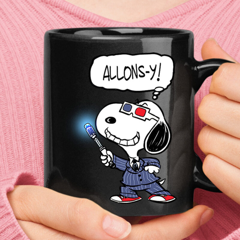 10th Doctor Snoopy Allons-y Doctor Who Mug