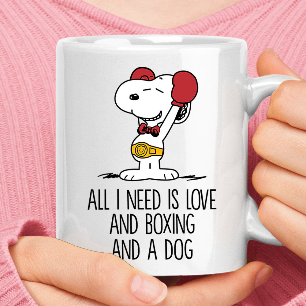 All I Need Is Love And Boxing And A Dog Snoopy Boxer Mug