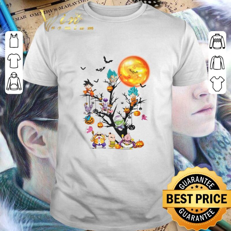 Awesome Dragon Ball Super Son Goku And Friends On The Tree Halloween Shirt