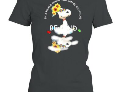 Be Kind In A World Where You Can Be Anything Snoopy Sunflower Shirt