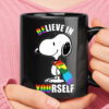Believe In Yourself Snoopy LGBT Pride Mug