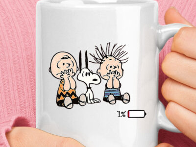 Charlie Brown Snoopy Linus Van Pelt 1% Battery Left Mug