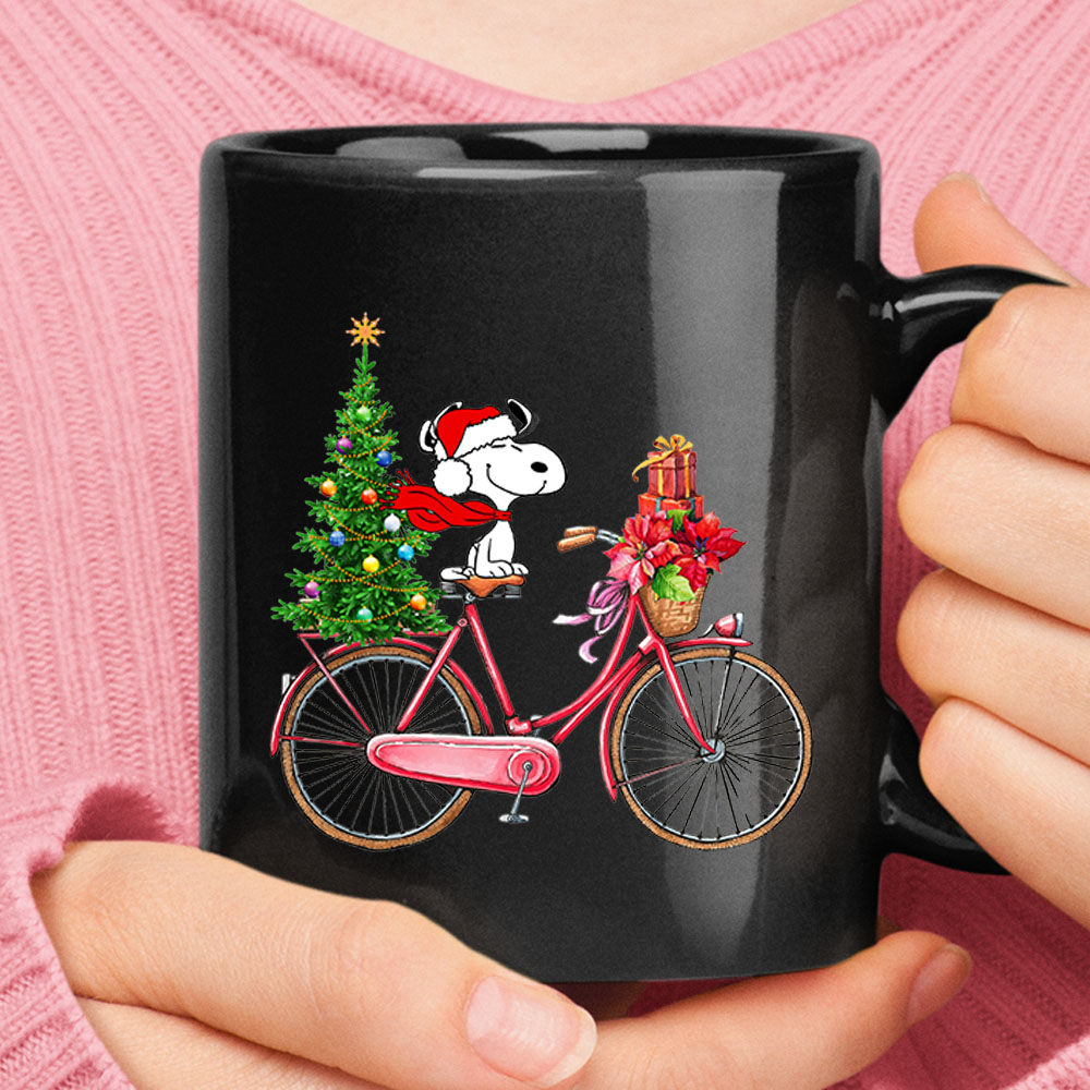 Enjoy The Bicycle Ride It's Christmas Time Snoopy Mug