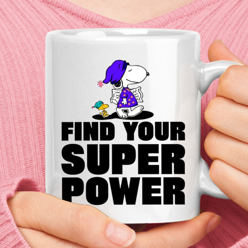 Find Your Super Power Snoopy Woodstock Go To Sleep Mug