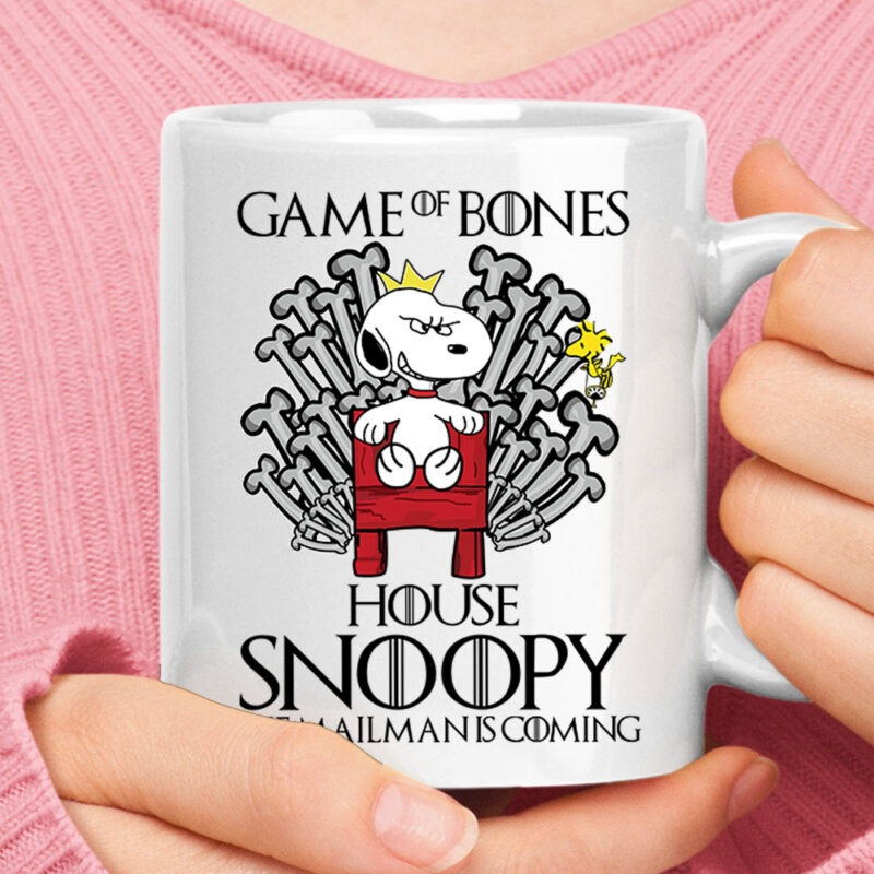 Game Of Bones House Snoopy The Mail Man Is Coming Mug