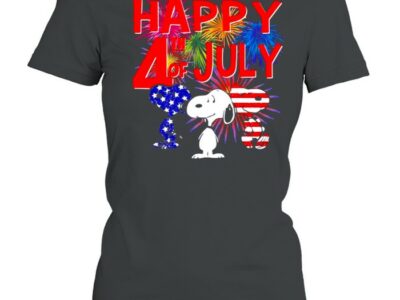 Happy 4th Of July Independence Snoopy Fireword Shirt