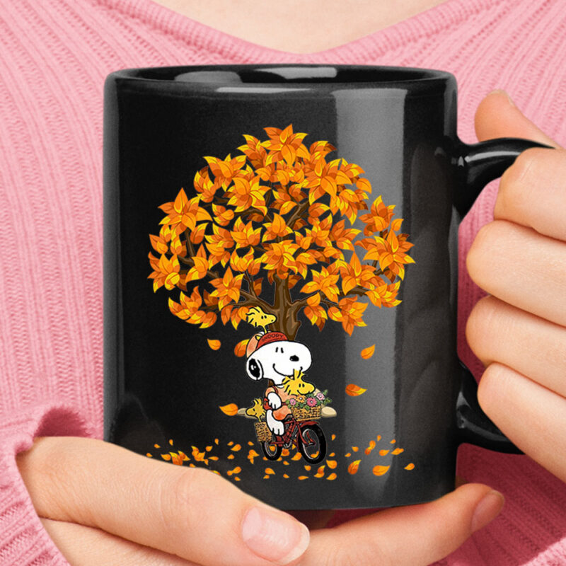 Hello Autumn Snoopy Biking Autumn Season Mug