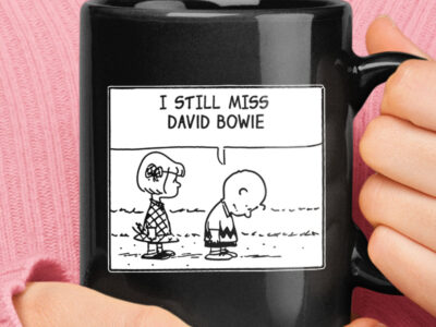 I Still Miss David Bowie Charlie Brown Snoopy Black Mug