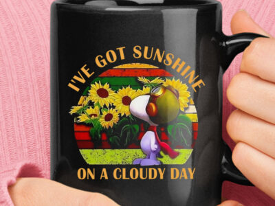 I’ve Got Sunshine On A Cloudy Day Sunflower Flying Ace Snoopy Mug