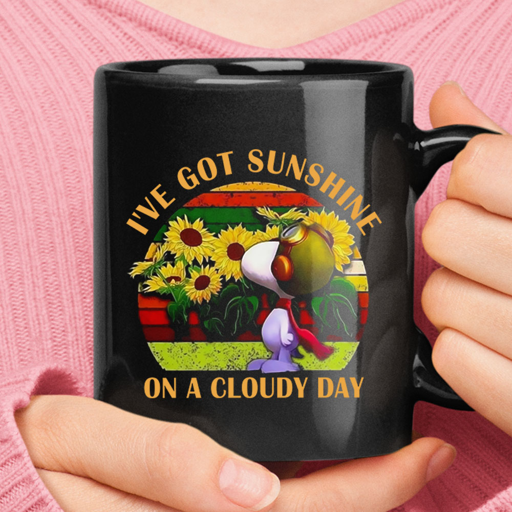 I've Got Sunshine On A Cloudy Day Sunflower Flying Ace Snoopy Mug