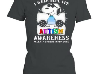 I Wear Blue For Autism Awareness Accept Understand Love Snoopy Shirt