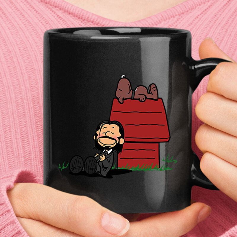 John Wick Charlie Brown And Snoopy Resting By The Dog House Mug