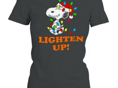Lighten Up Snoopy Wear Hat Santa Clause Merry Christmas Shirt