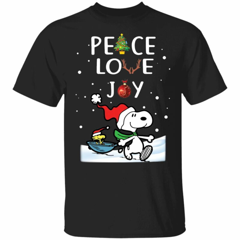 Merry Christmas Peanuts Snoopy Peace Love Joy Shirt