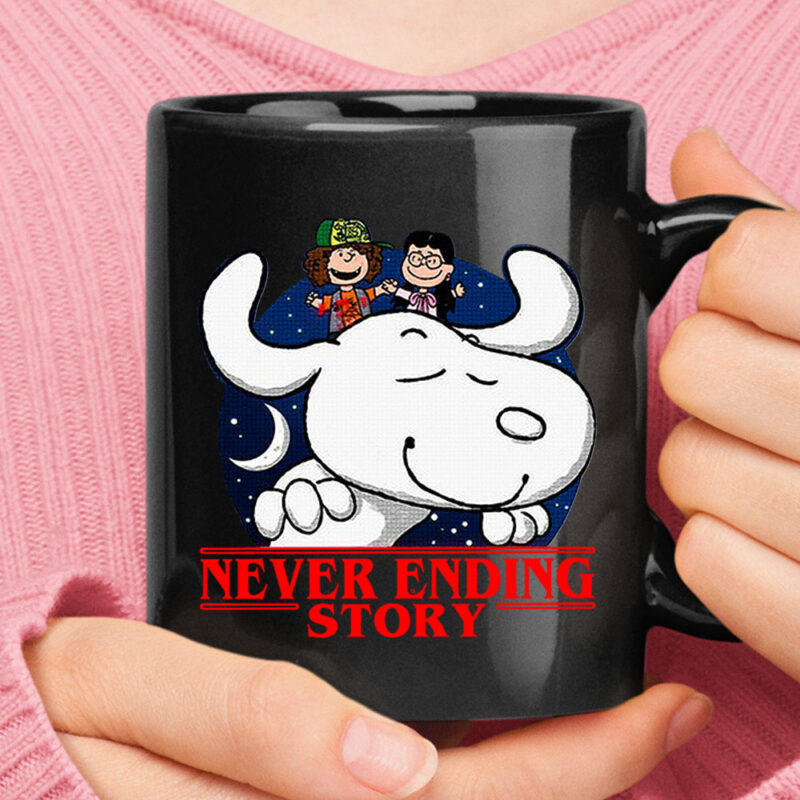 Neverending Story Stranger Things In Snoopy Style Mug