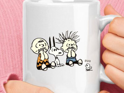 Small Ghost Woodstock Scare Charlie And Snoopy Halloween Mug