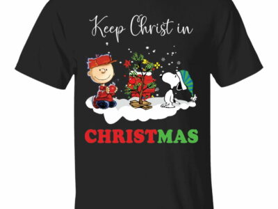 Snoopy And Charibow Keep Christ In Christmas Shirt