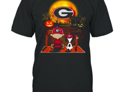 Snoopy and Charlie Brown Pumpkin Georgia Bulldogs Seminoles Halloween Moon shirt
