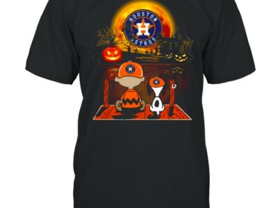 Snoopy and Charlie Brown Pumpkin Houston Astros Halloween Moon shirt