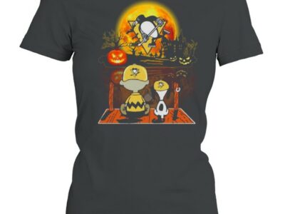Snoopy and Charlie Brown Pumpkin Pittsburgh Penguins Halloween Moon shirt