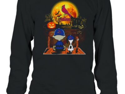 Snoopy and Charlie Brown Pumpkin St. Louis Cardinals Halloween Moon shirt