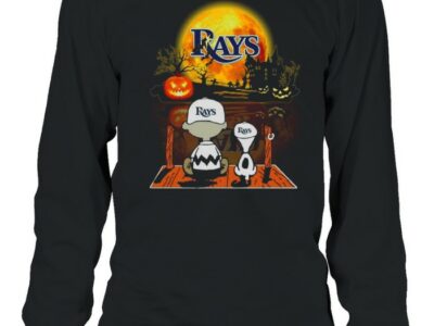 Snoopy and Charlie Brown Pumpkin Tampa Bay Rays Halloween Moon shirt