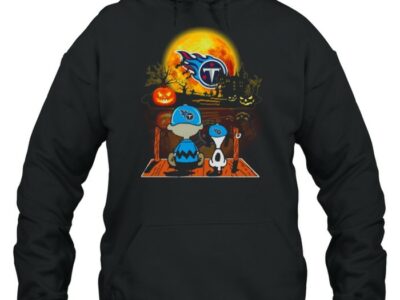 snoopy and charlie brown pumpkin tennessee titans halloween moon shirt unisex hoodie