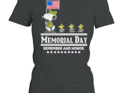 Snoopy And Woodstock Abbey Road Memorial Day Remember And Honor Shirt
