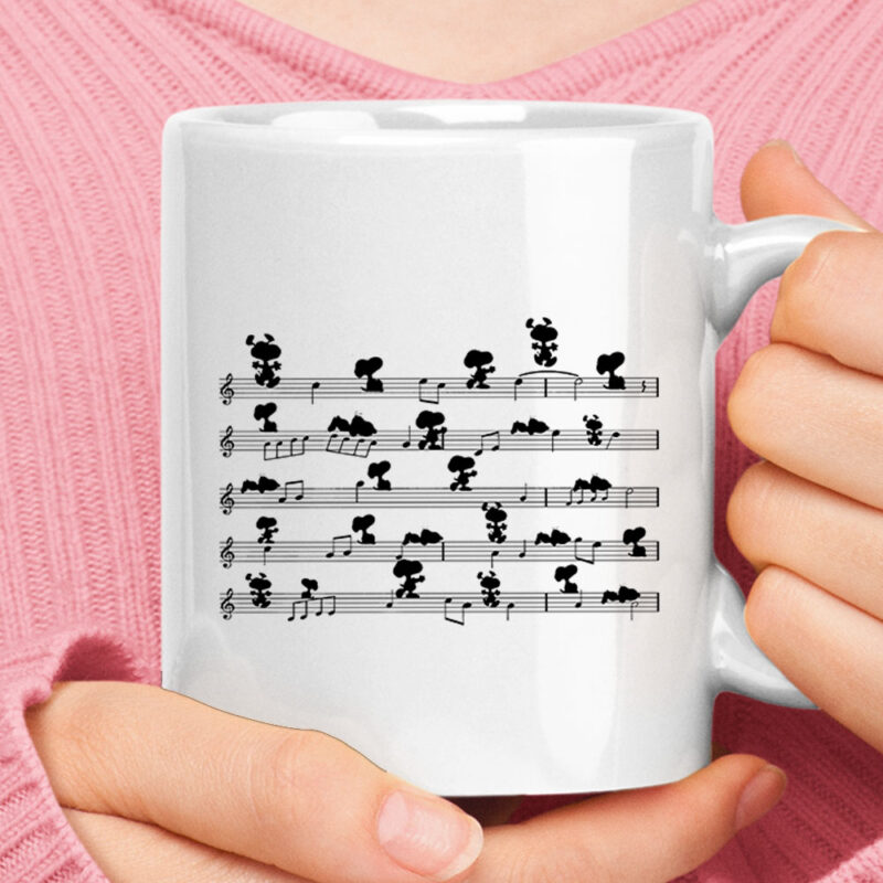 Snoopy On The Music Sheet Shadow Mug