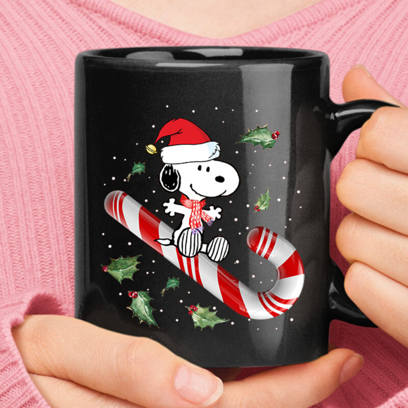 Snoopy Riding The Christmas Candy Mug