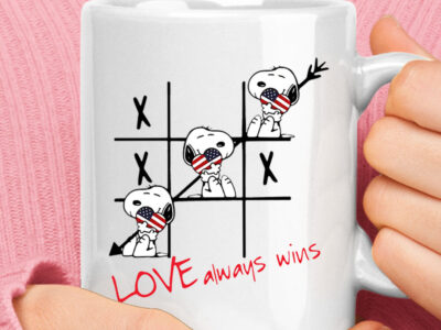 Snoopy Tic Tac Toe American Love Always Win Mug