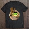 Cute Waving Baby Groot Baby Yoda In Hover Pram Gift Star Wars Guardians Of The Galaxy