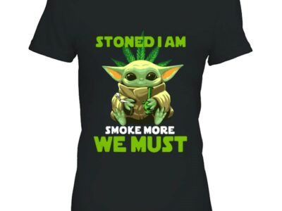 Stoned I Am Smoke More We Must Smoking Baby Yoda Weed Leaf Glass Bong
