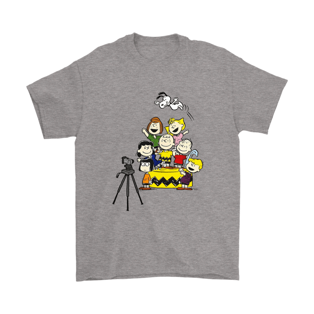 The Peanuts Gather To Take Pictures Snoopy Shirts