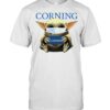 Baby Yoda face mask hug Corning Incorporated shirt